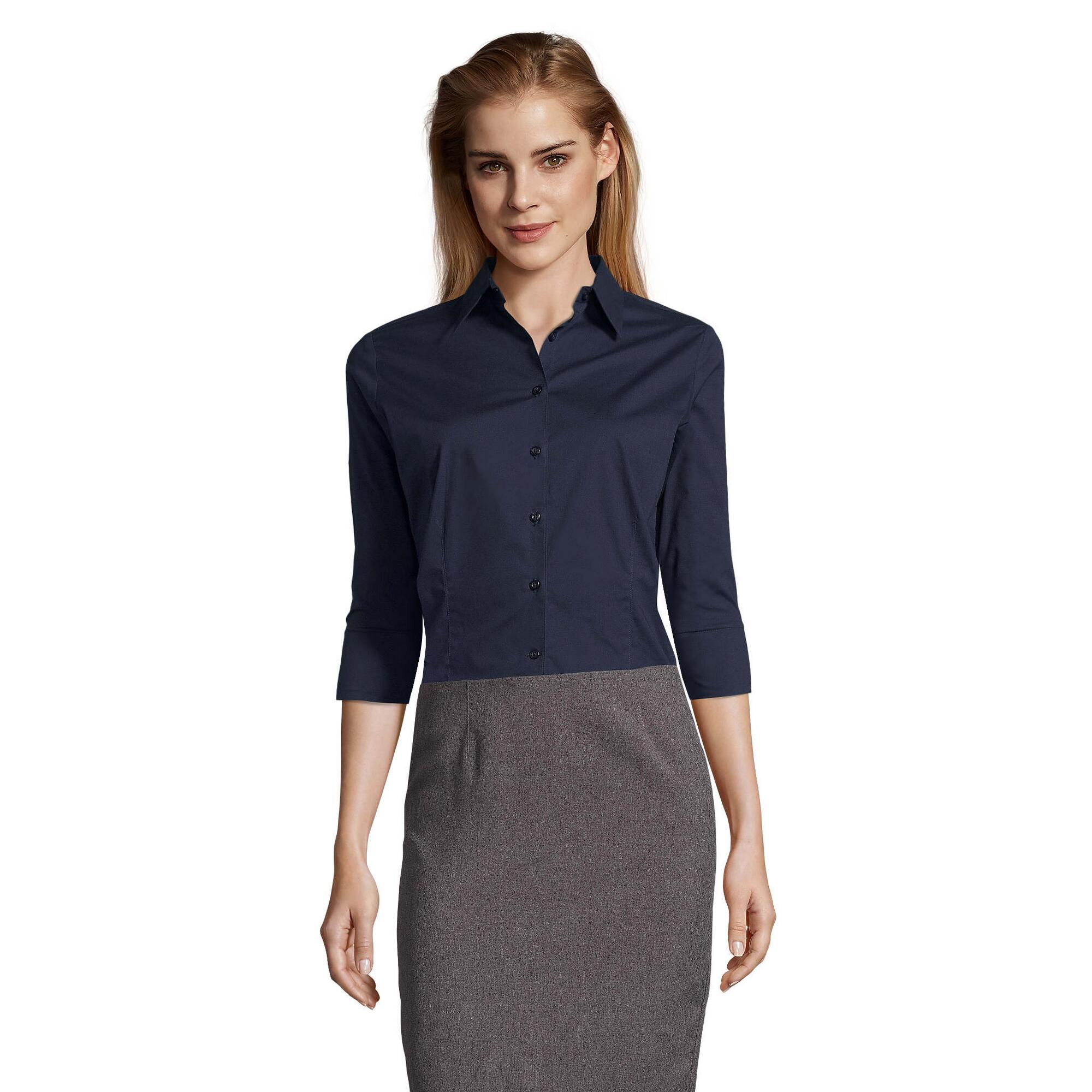SOL'S Blusa de manga comprida 3/4 para senhora/senhora Azul Escuro