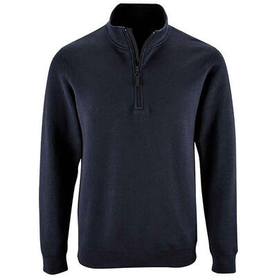 Heren stan zip staande kraag trui (franse marine)