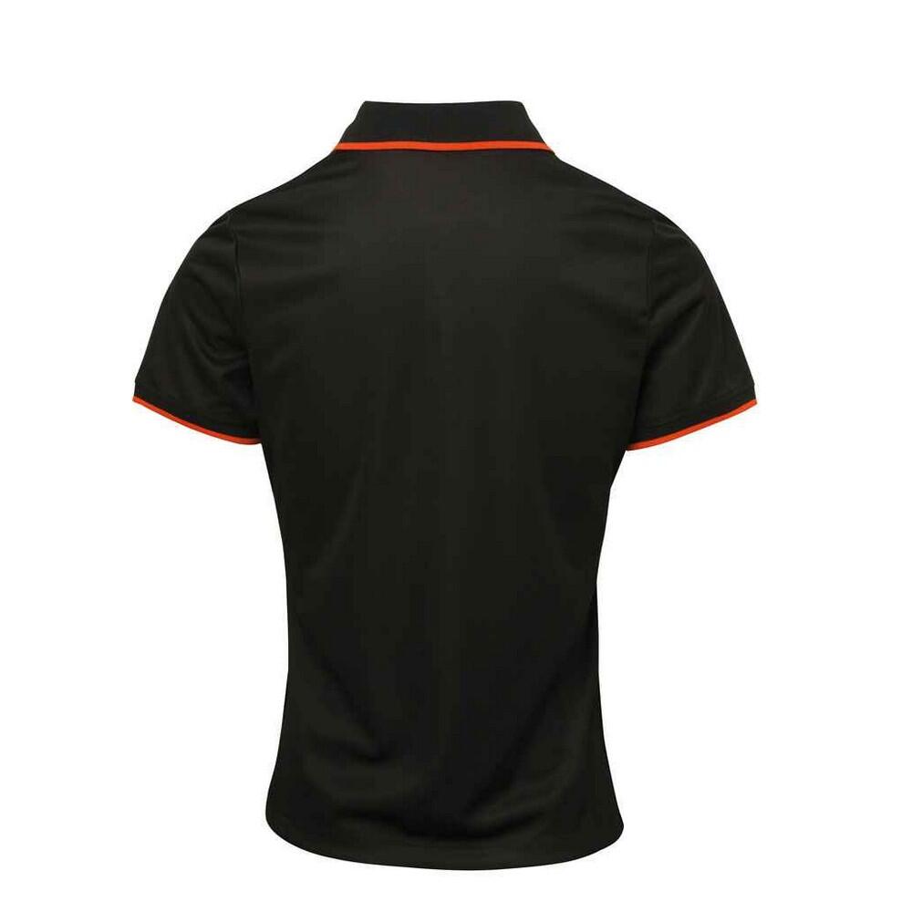 Camisola pólo com contraste Coolchecker para senhora e senhora (Preto / Laranja) 2/3