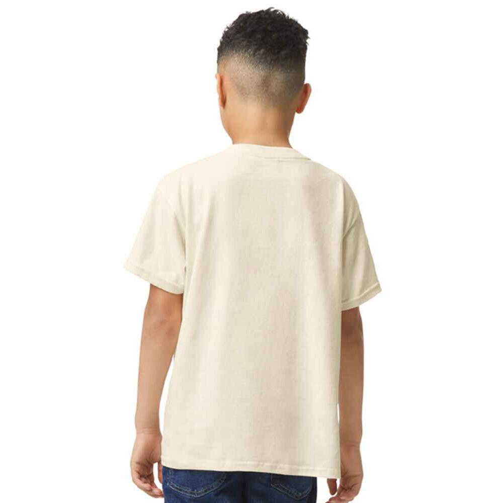 T-Shirt de algodão pesado para crianças e jovens (Natural) 2/3