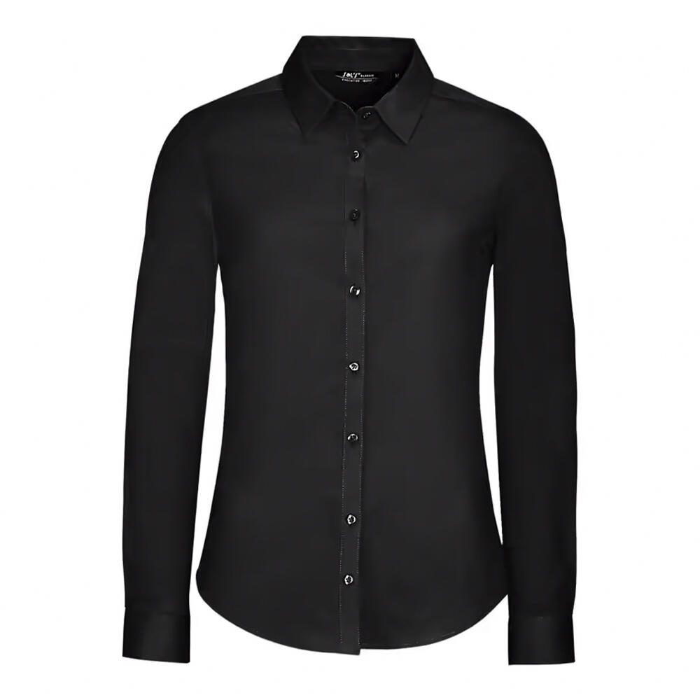 SOL'S Camisa de manga comprida Blake Stretch para senhora/senhora Preto