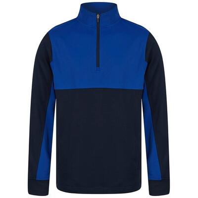 Heren colour block quarter zip tracksuit top (marine/loyaal blauw)