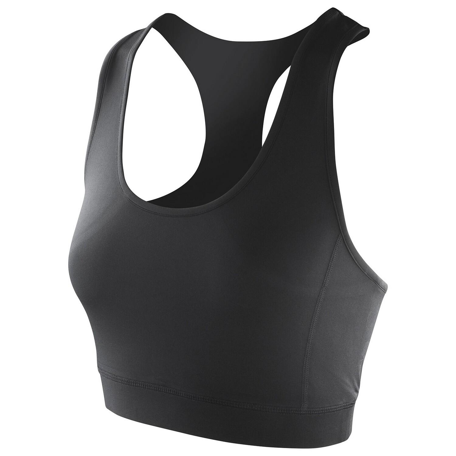 Spiro - Haut Court Impact Softex Femme (noir) - T-shirt Sans Manche - Noir - Decathlon