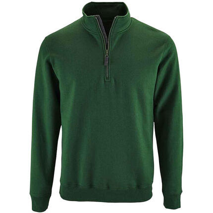 Heren Stan Zip Staande Kraag Trui (Fles groen)