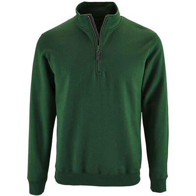 Heren stan zip staande kraag trui (fles groen)