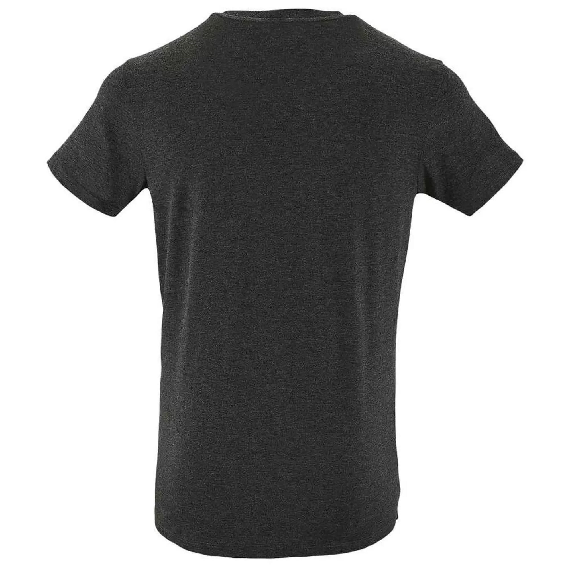Heren Regent Polycotton Slim TShirt (Houtskoolmelange) 2/4