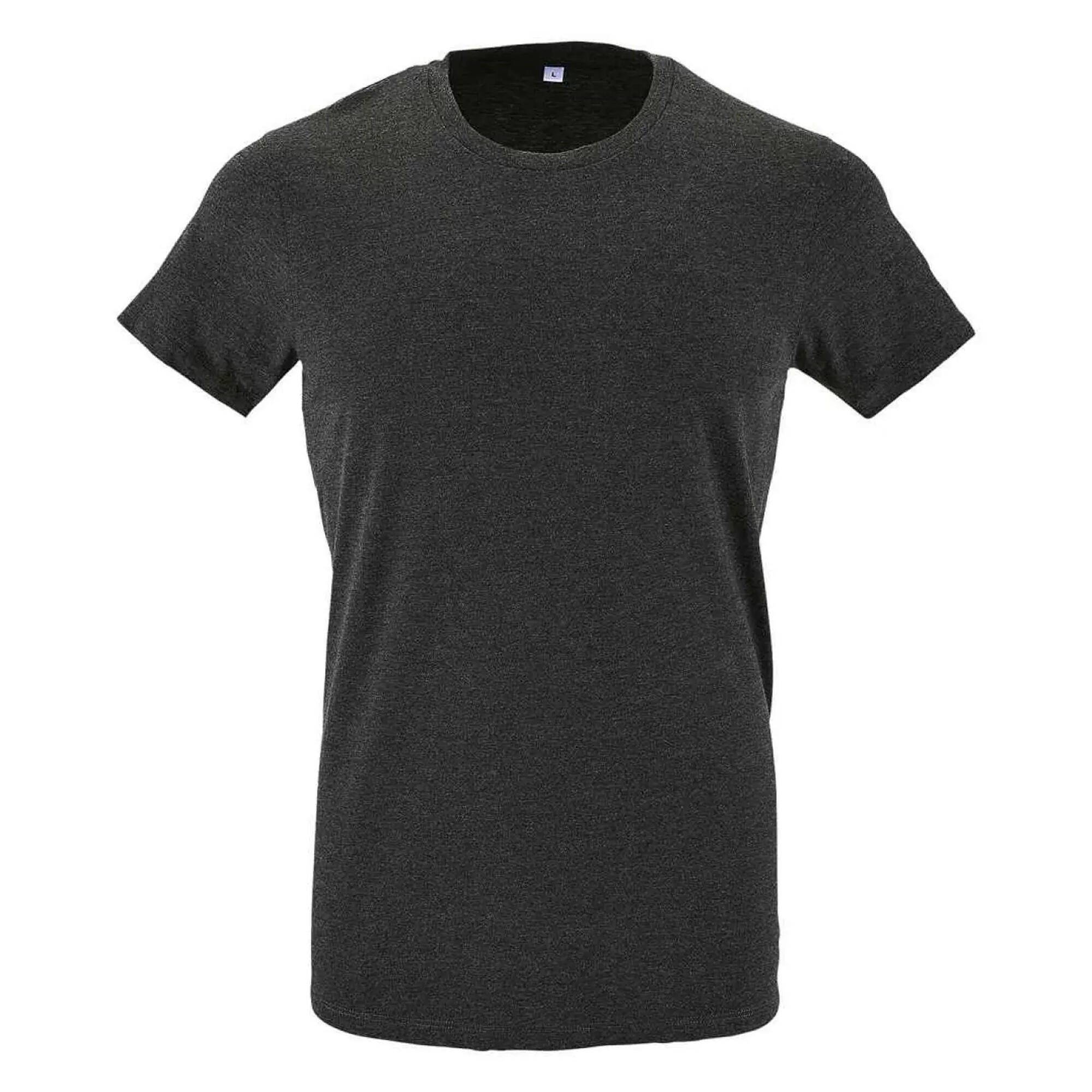 Sol's - Tshirt Regent Homme (charbon Chiné) - T-shirt Manches Courtes - Gris|marron - 36 Xs - Decathlon