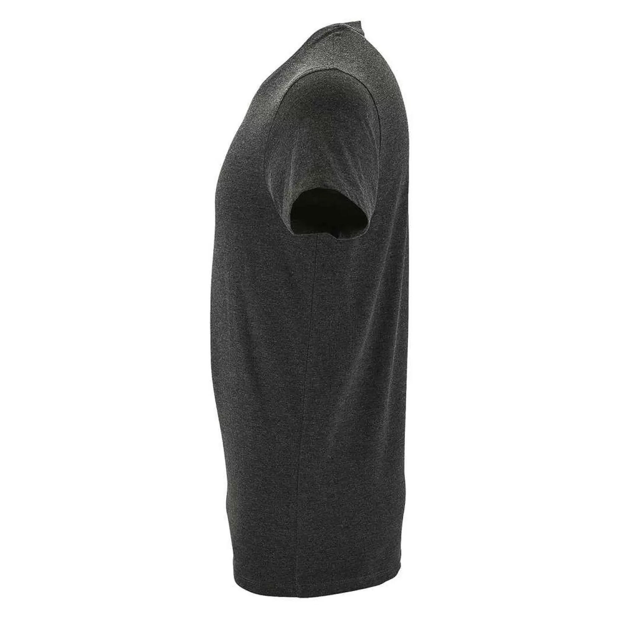 Heren Regent Polycotton Slim TShirt (Houtskoolmelange) 3/4