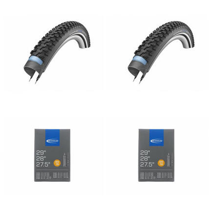 2x Schwalbe Drahtreifen MARATHON PLUS MTB 27.5x2.25 + 2x Schwalbe Schlauch D...