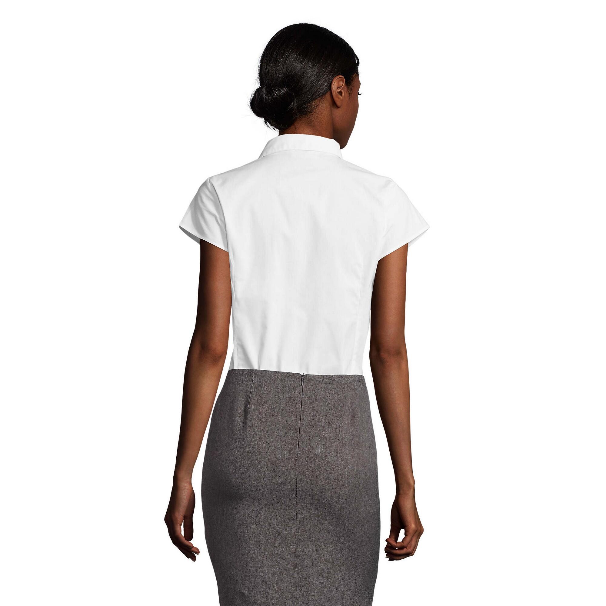 Blusa Excess de Elástica de Manga Corta para Mujer Blanco 2/3
