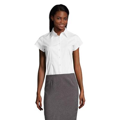 Dames excess stretch blouse met korte mouwen (zwart)