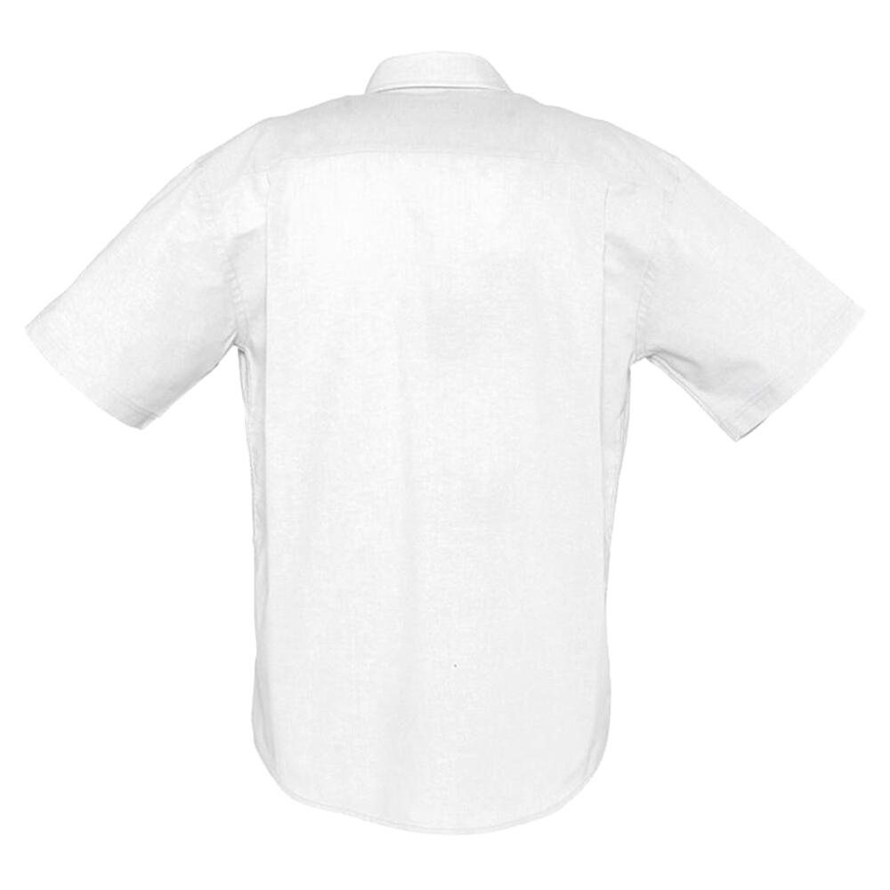 Camisa de manga curta Brisbane Oxford para homem (Branco) 2/3