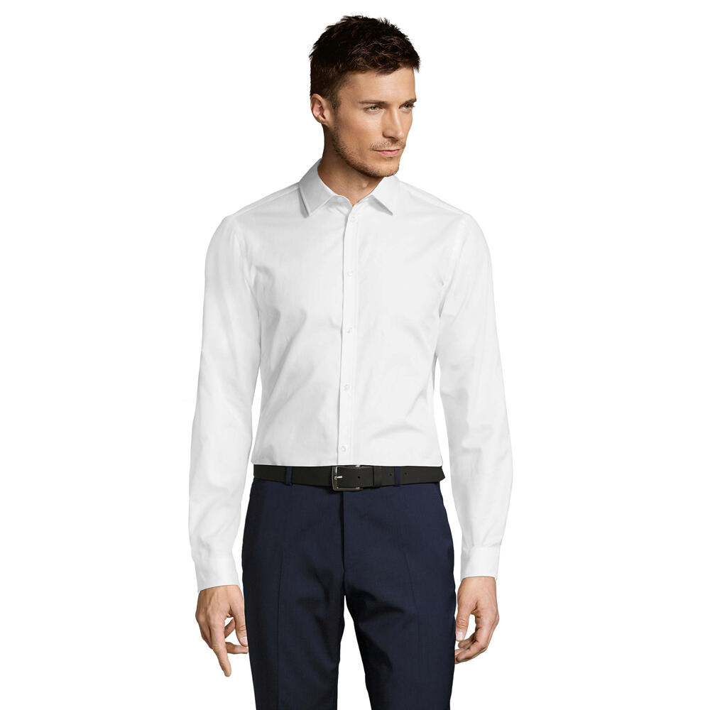 Camisa brody herringbone para homem branco