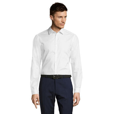 Heren brody visgraat overhemd (wit)