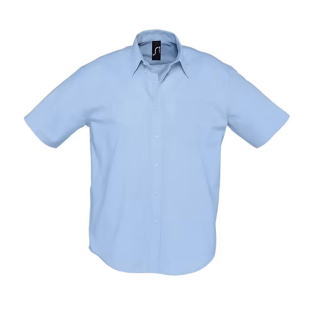 Mens Brisbane Oxford ShortSleeved Shirt (Sky Blue)