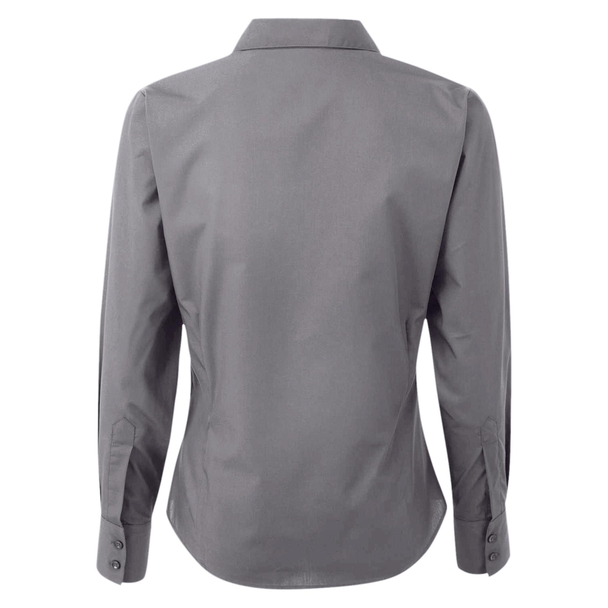 Blusa Mangas Compridas Popelina Mulher (Cinza Escuro) 2/3