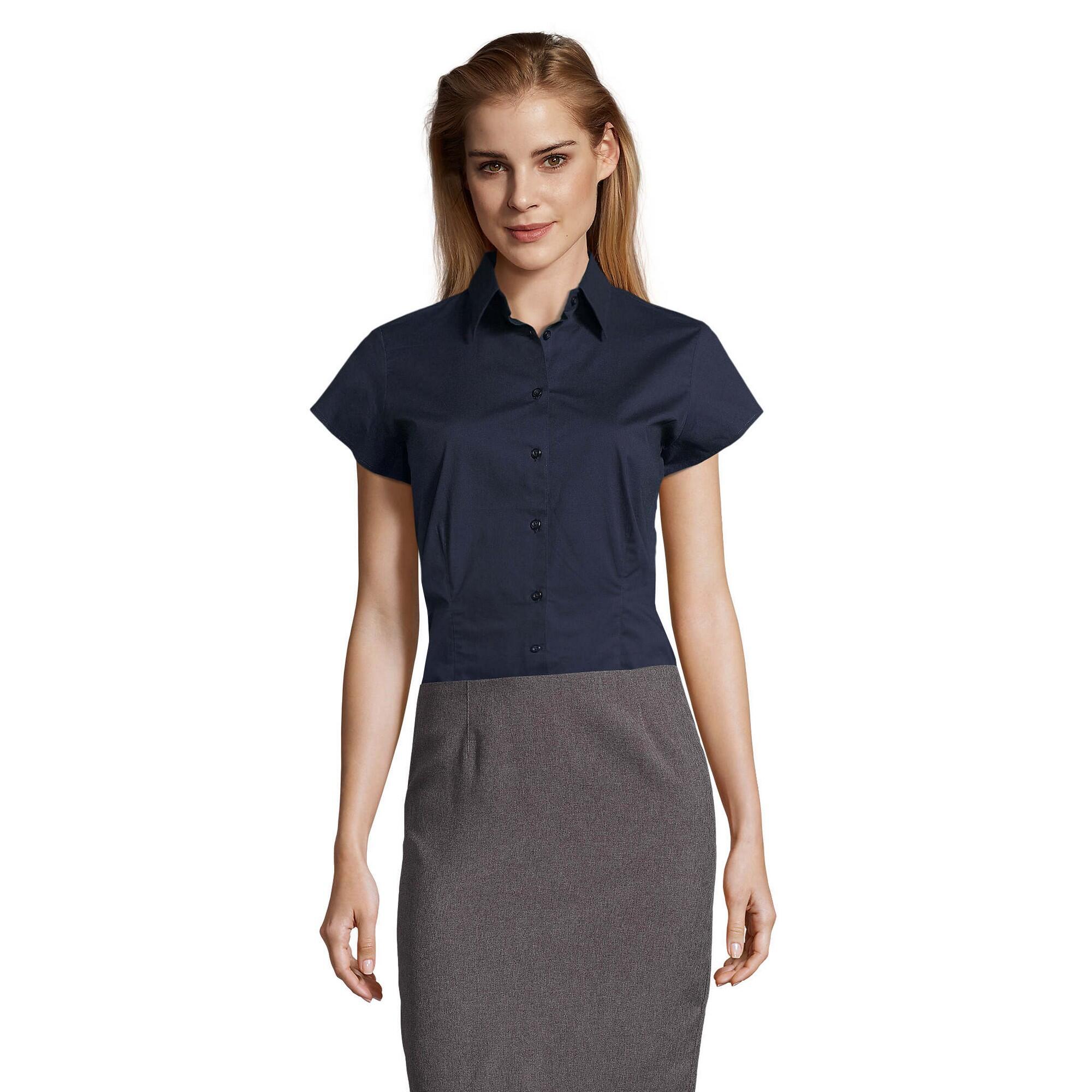 SOL'S Blusa de manga curta Excess Stretch para senhora/senhora Azul Escuro