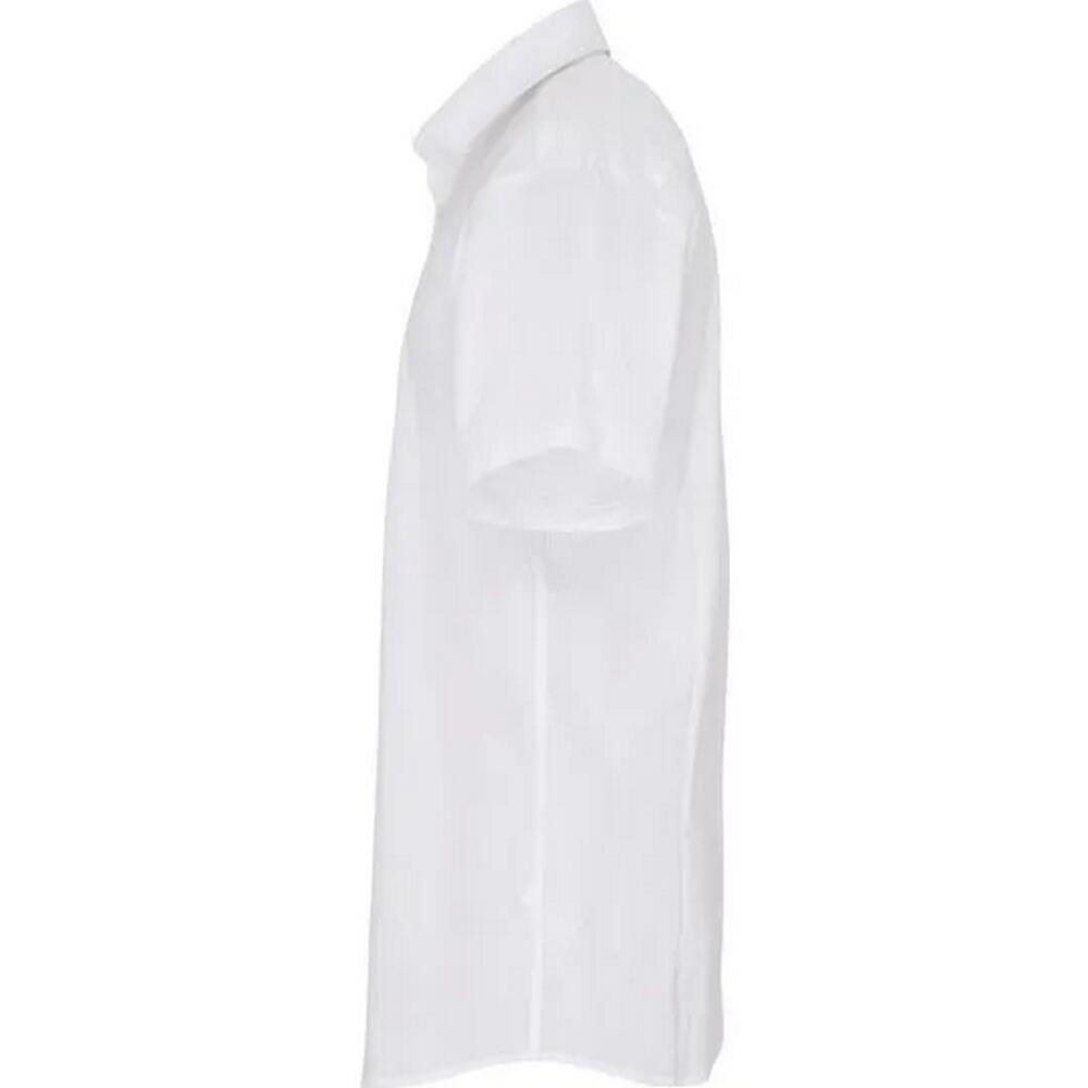 Camisa de manga curta Poplin Stretch para homem (Branco) 3/4