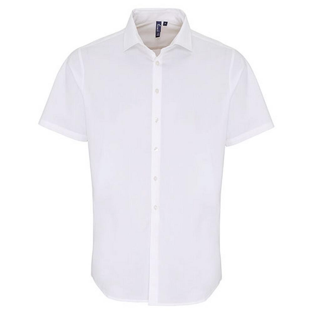 PREMIER Camicia Elasticizzato Maniche Corte Uomo Premier Bianco
