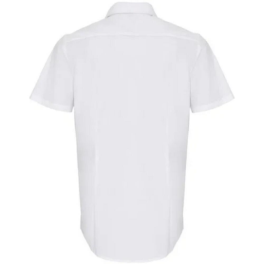 Camisa de manga curta Poplin Stretch para homem (Branco) 2/4