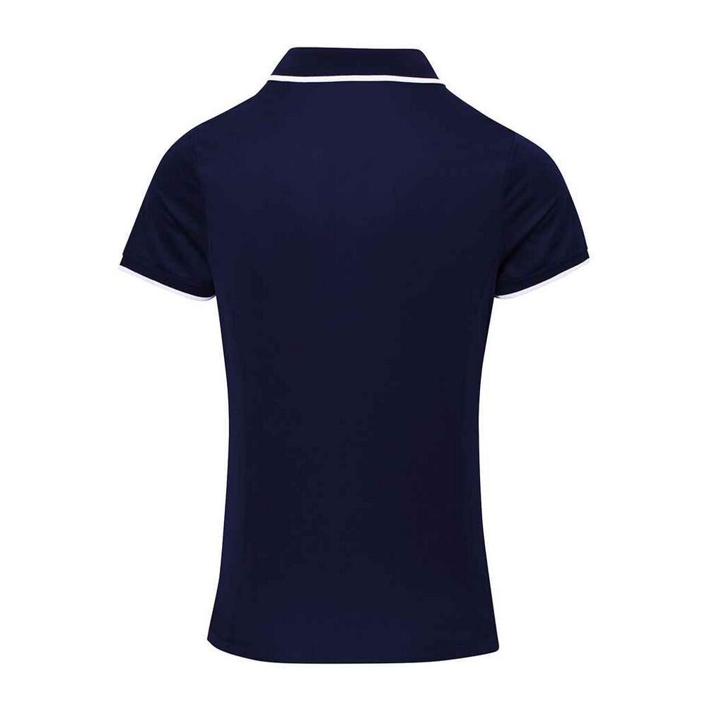 Camisola pólo com contraste Coolchecker para senhora e senhora (Azul Marinho / 2/3