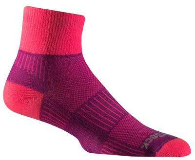 Wrightsock coolmesh quarter - donkergrijs - dubbellaags anti-blaar sokken