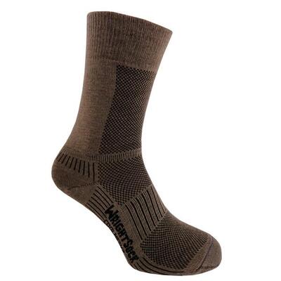 Wrightsock coolmesh crew - kaki - dubbellaags anti-blaar sokken