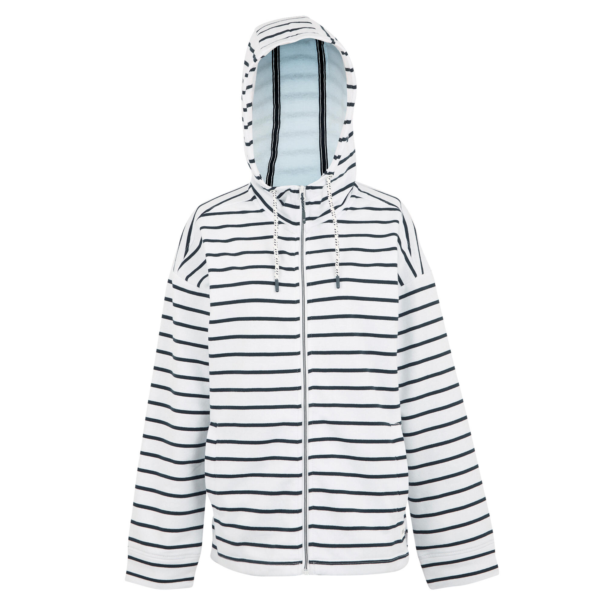 REGATTA Womens/Ladies Bayletta II Striped Full Zip Hoodie (White/Navy)