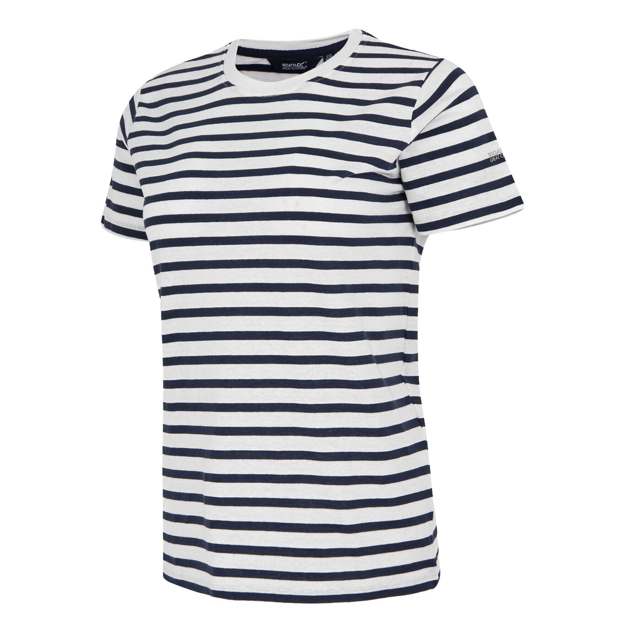 Tshirt Motif/style Rayé BAYLETTA Femme (Blanc / Bleu Marine) 3/4