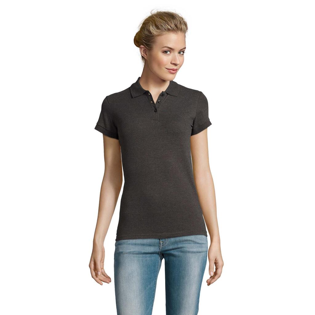 Womens/Ladies Perfect Melange Polo Shirt (Charcoal Melange)