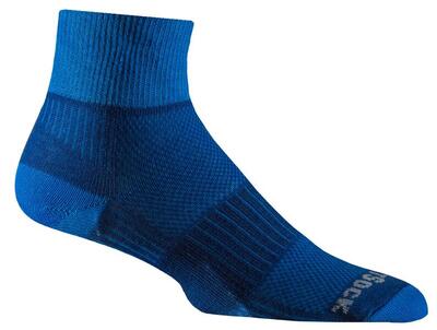 Wrightsock coolmesh quarter - donkergrijs - dubbellaags anti-blaar sokken