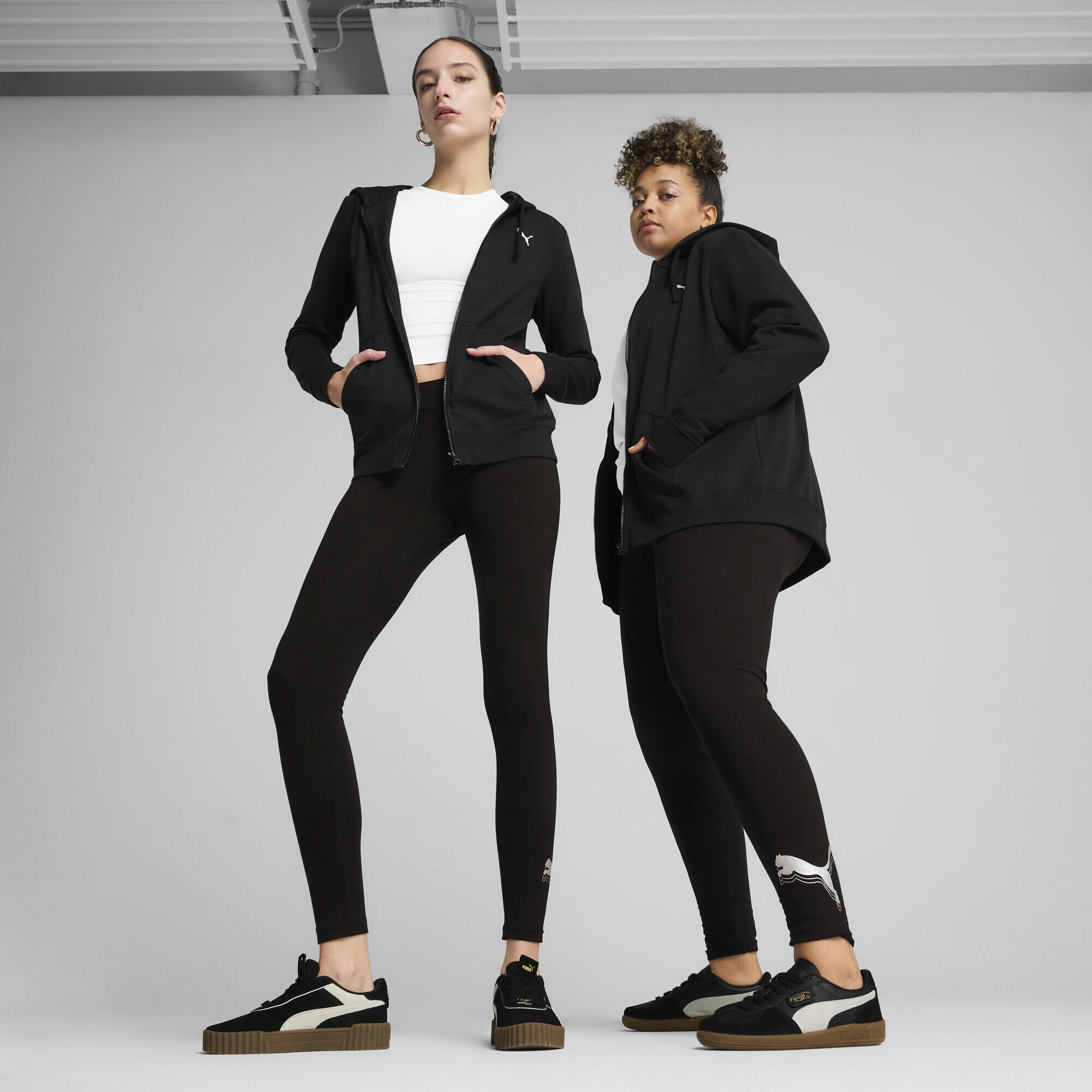 Leggings ESS METALLIC da donna PUMA Black Metallic Silver 2/7
