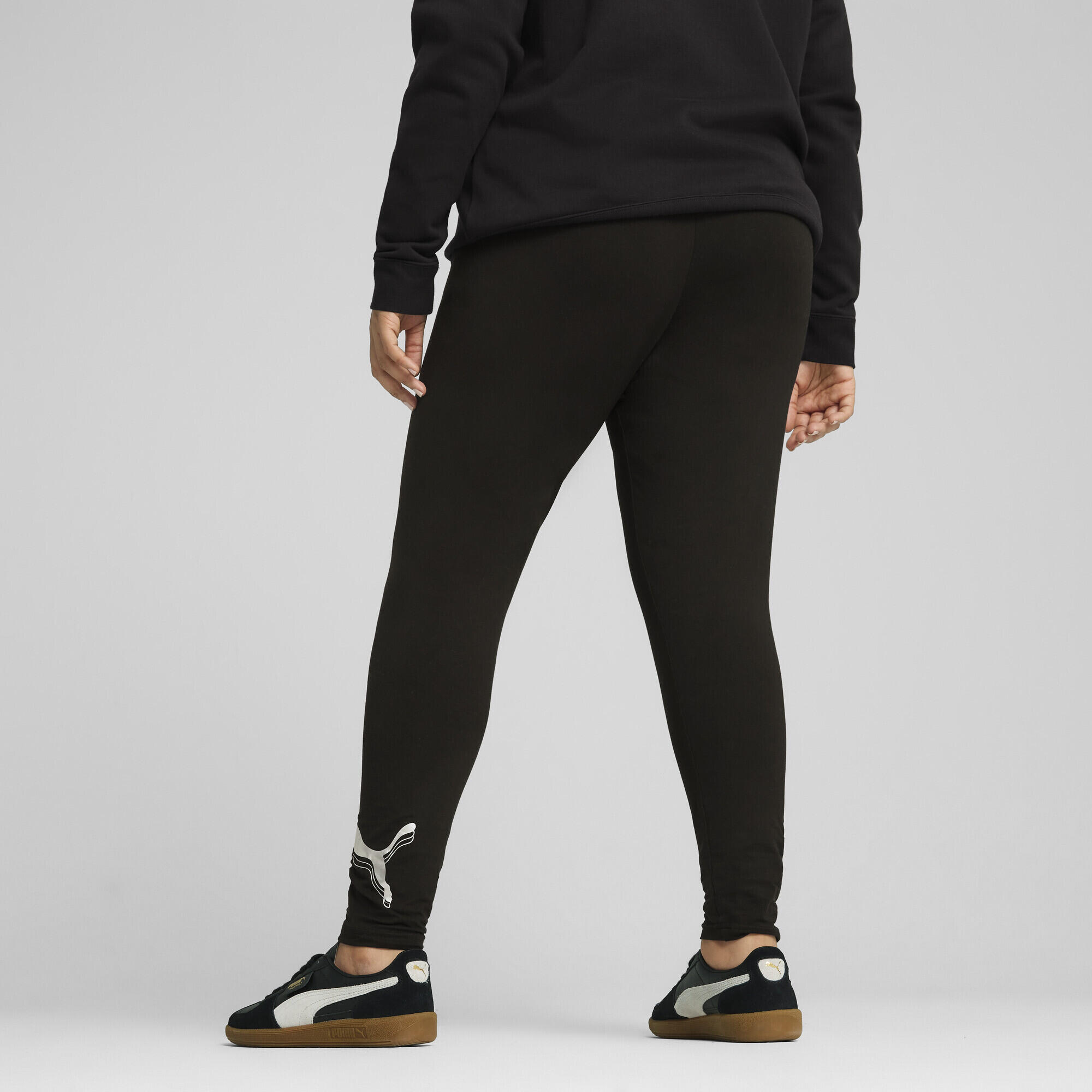 Leggings ESS METALLIC da donna PUMA Black Metallic Silver 5/7