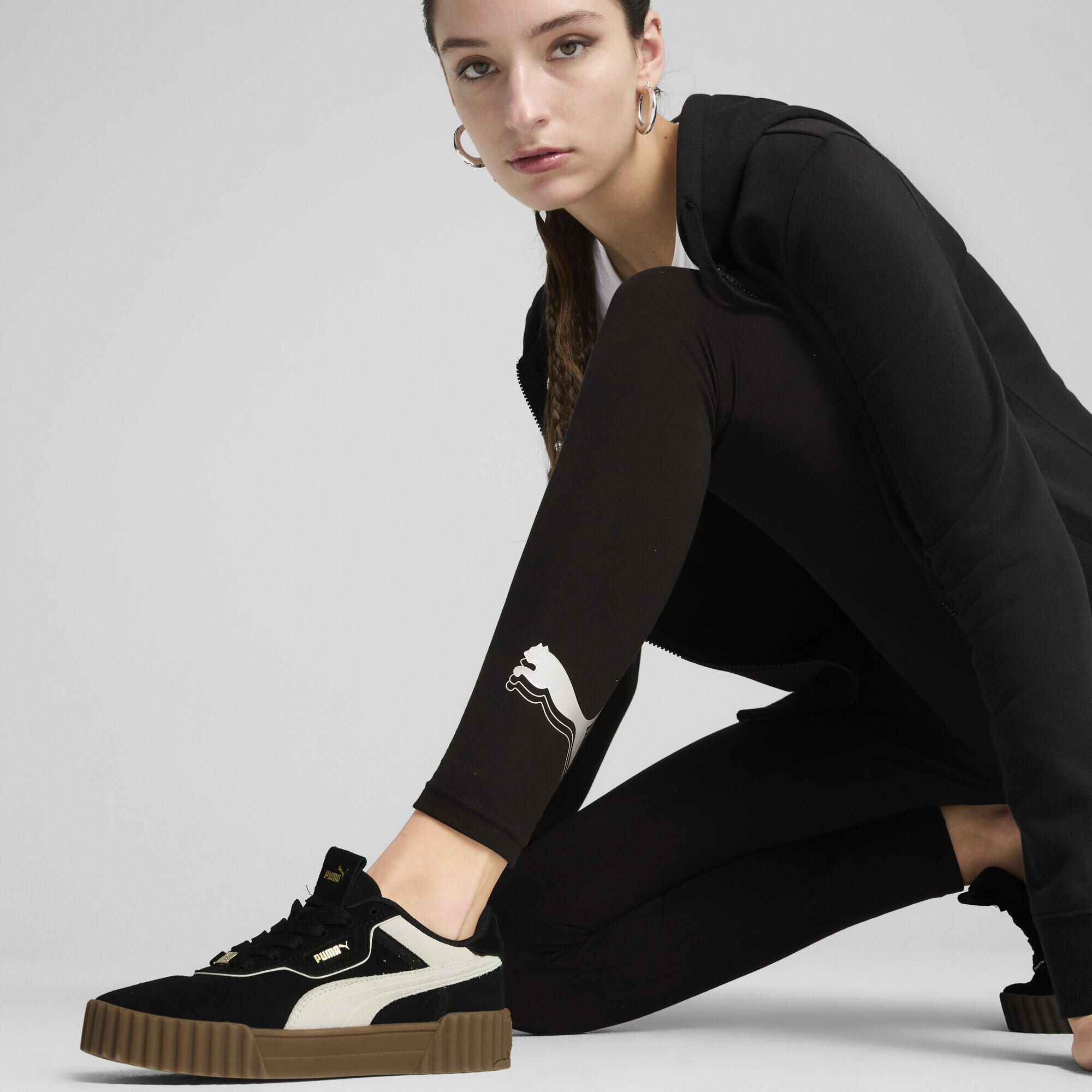 Leggings ESS METALLIC da donna PUMA Black Metallic Silver 3/7