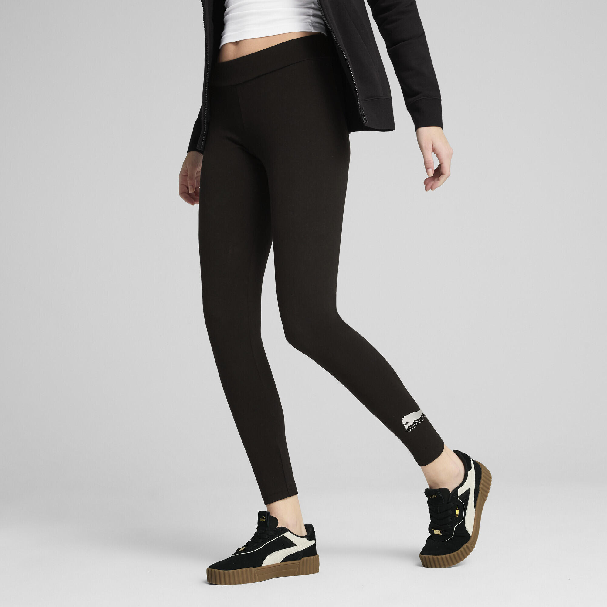Leggings ESS METALLIC da donna PUMA Black Metallic Silver 4/7
