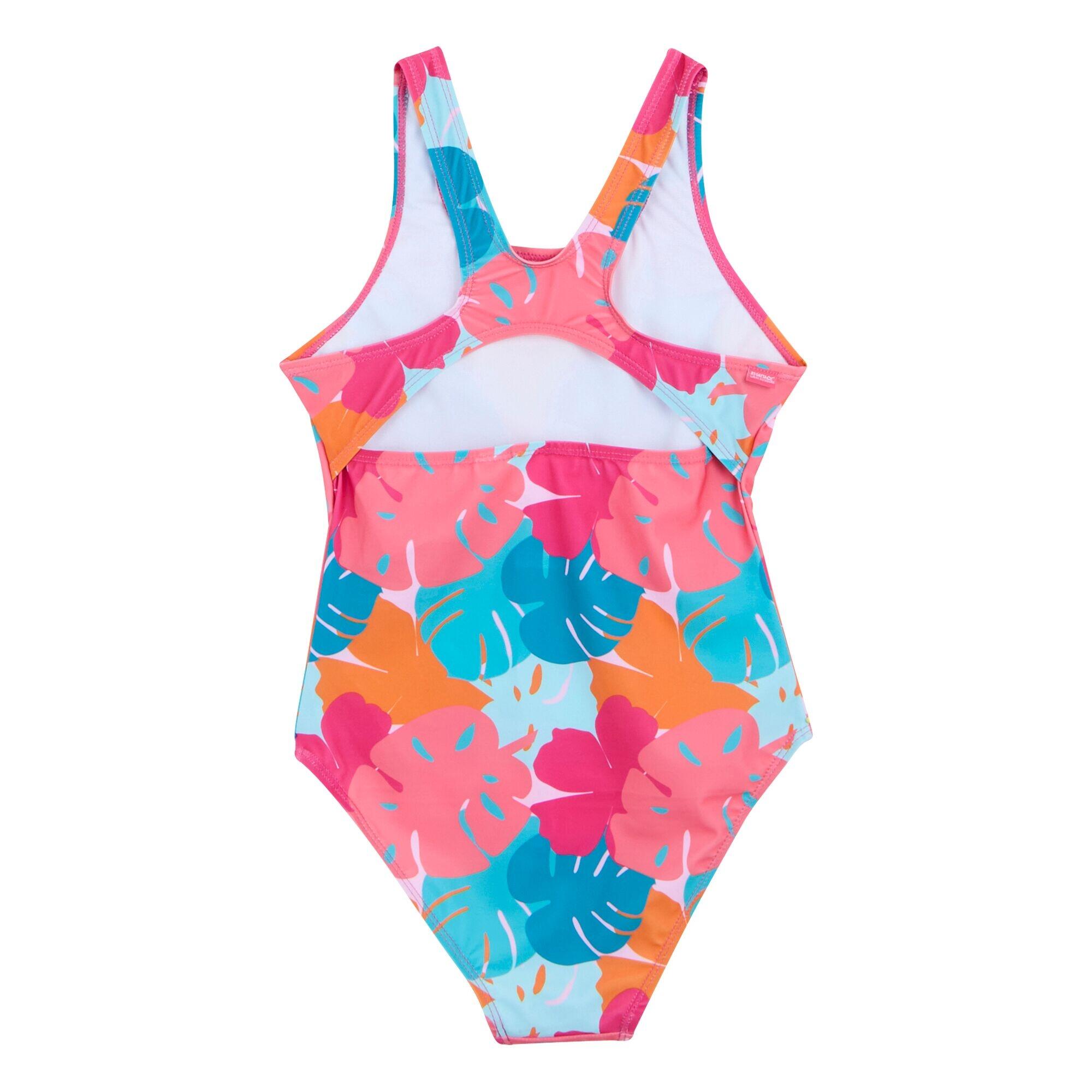 Girls Katrisse Tropical Leaves One Piece Swimsuit (Multicoloured) 2/5