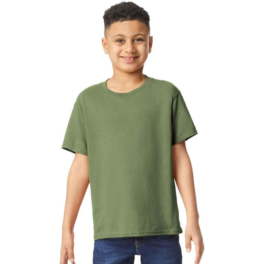T-Shirt de algodão pesado para crianças e jovens Verde Militar