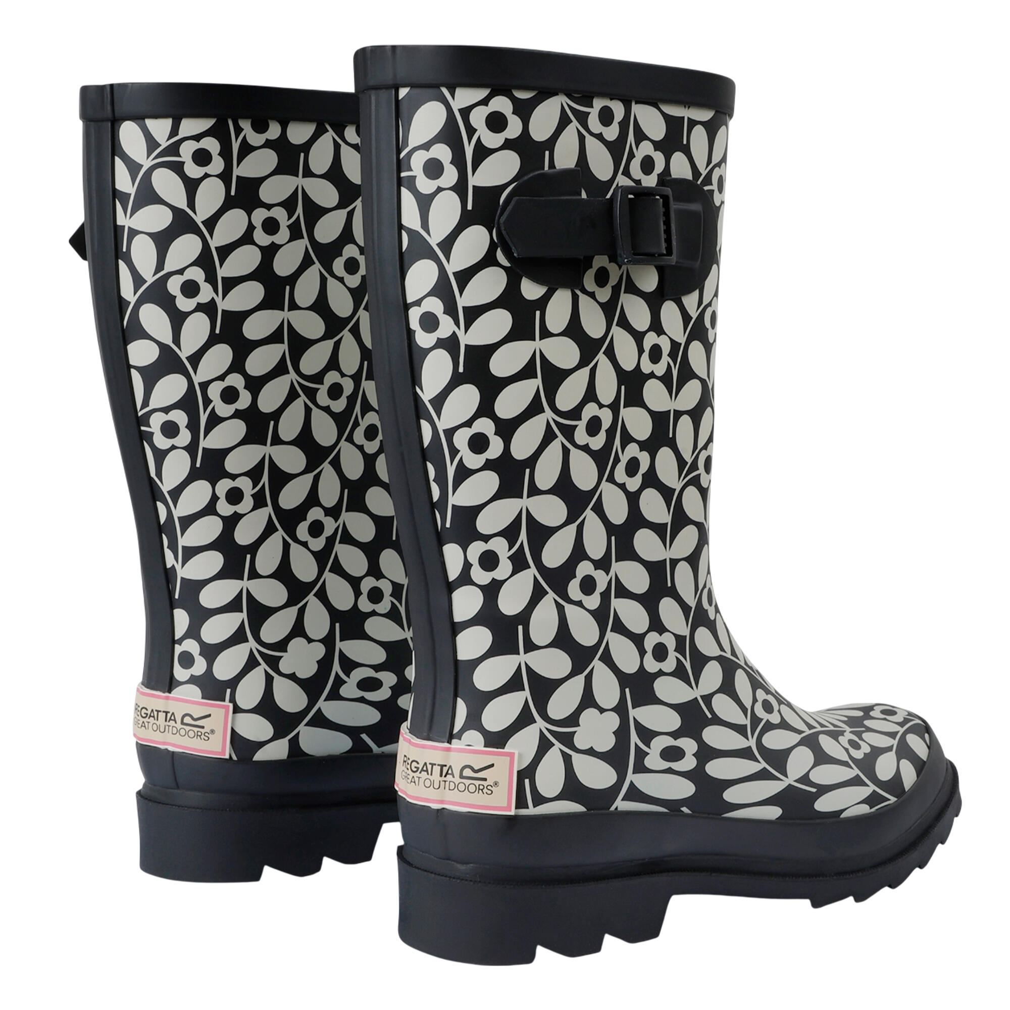 Gummistiefel "Orla Kiely", Jasmin Blume Damen Schwarz 2/5