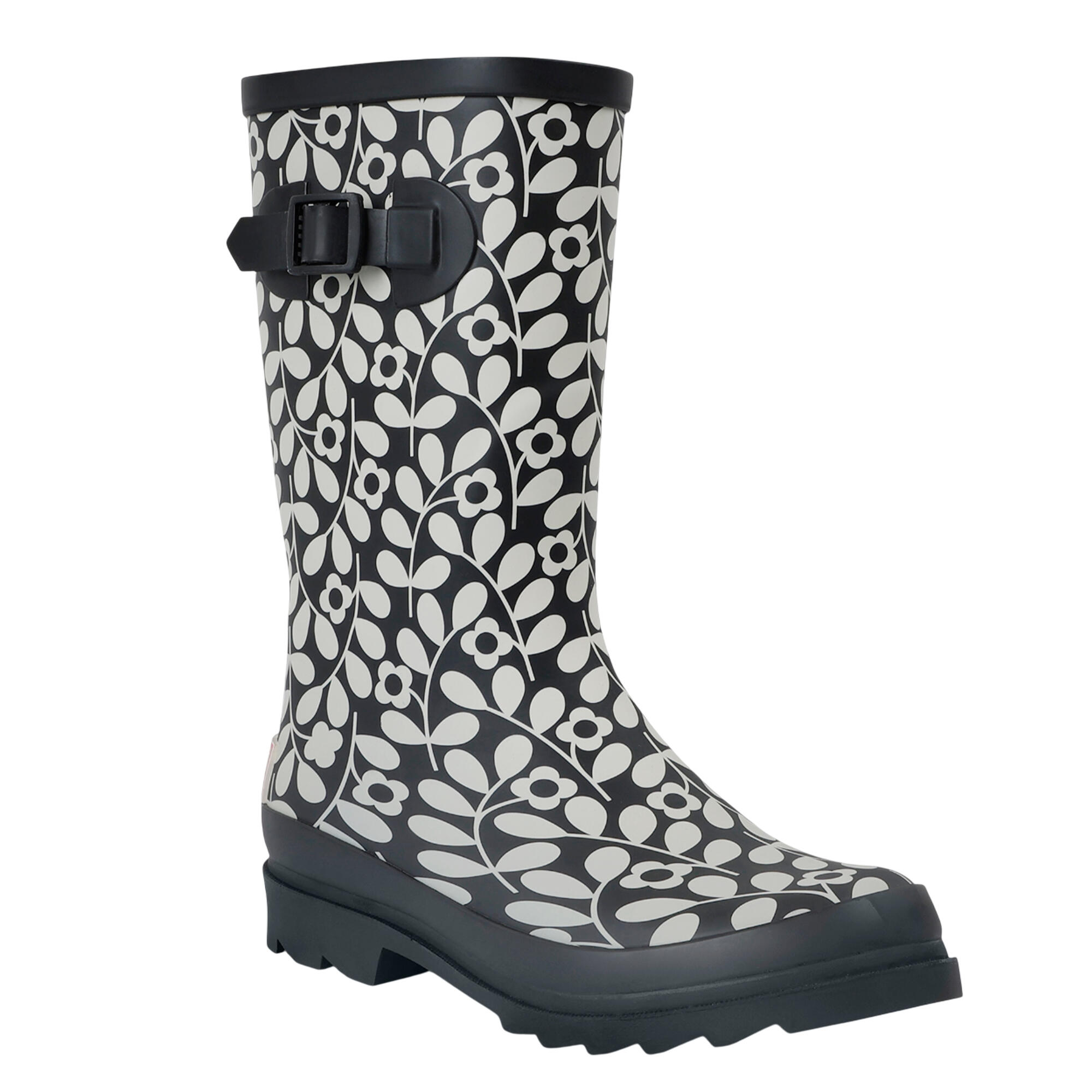 REGATTA Womens/Ladies Orla Kiely Jasmine Flower Quarter Wellington Boots (Black)