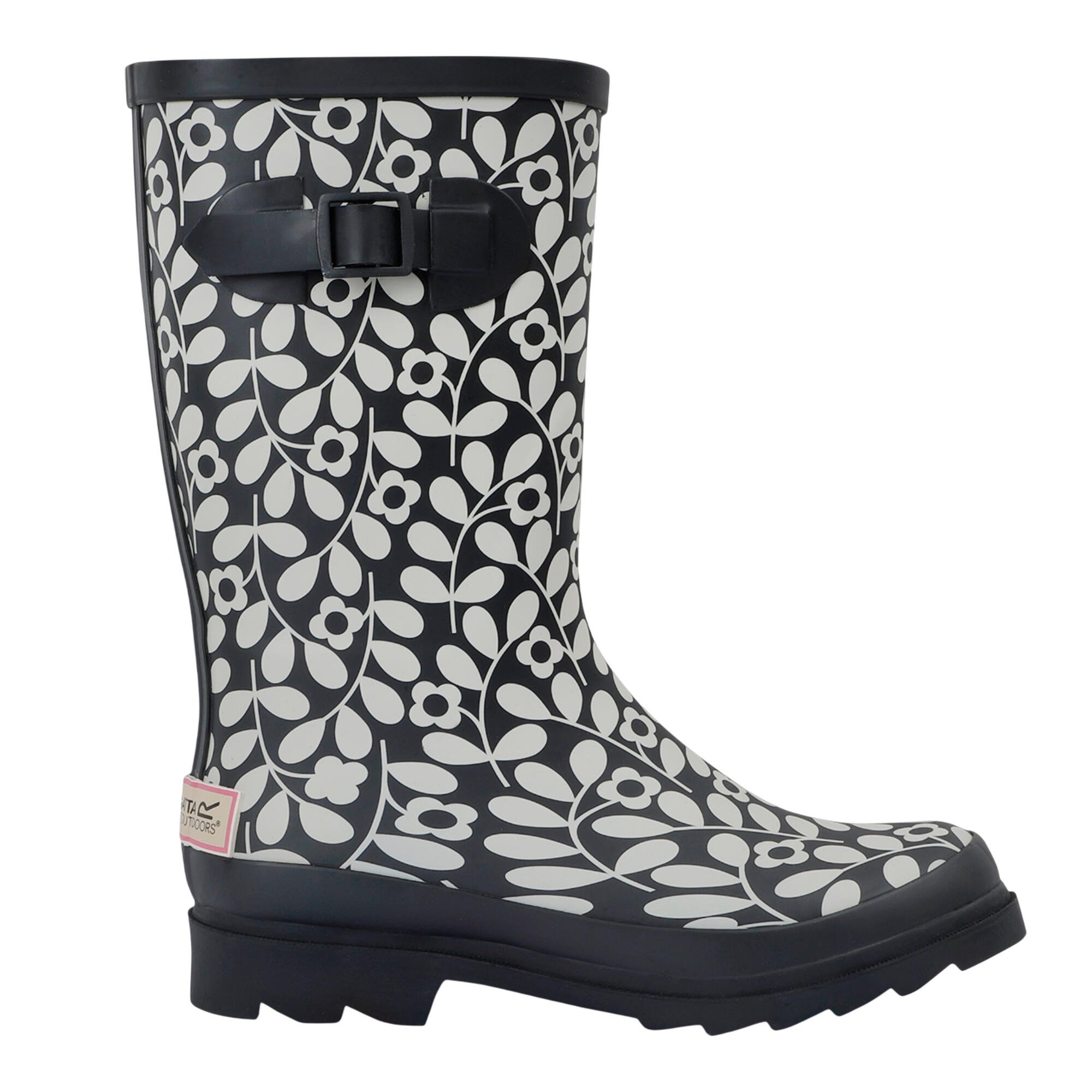 Gummistiefel "Orla Kiely", Jasmin Blume Damen Schwarz 4/5
