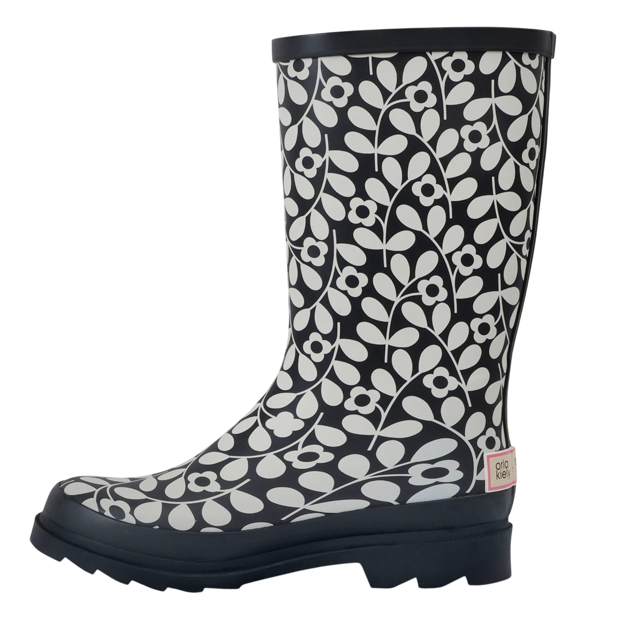 Gummistiefel "Orla Kiely", Jasmin Blume Damen Schwarz 3/5