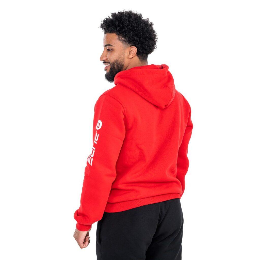 Felpa con cappuccio uomo Pure2Improve 65% cotone 35% poliestere rossa 4/7