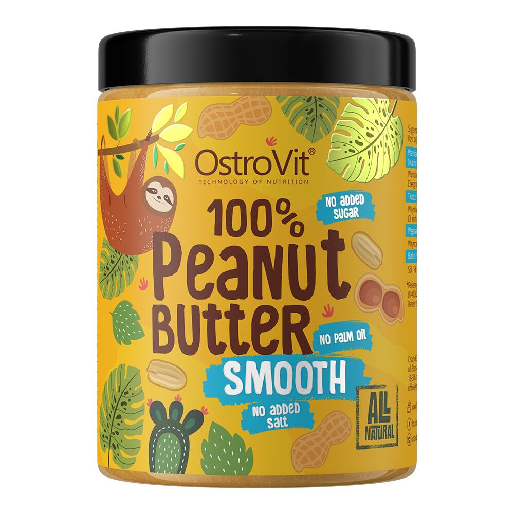 OSTROVIT OstroVit 100% Peanut Butter (1000g) Smooth - Functionele voeding - Notenboter