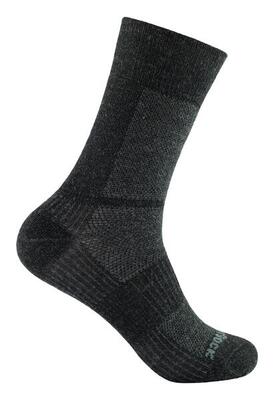 Wrightsock coolmesh merino crew - donkergrijs/lichtgrijs - dubbellaags