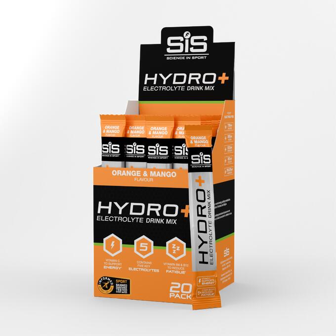 SCIENCE IN SPORT HYDRO+ Electrolytes Powder Sachets | Orange & Mango | 20 Pack
