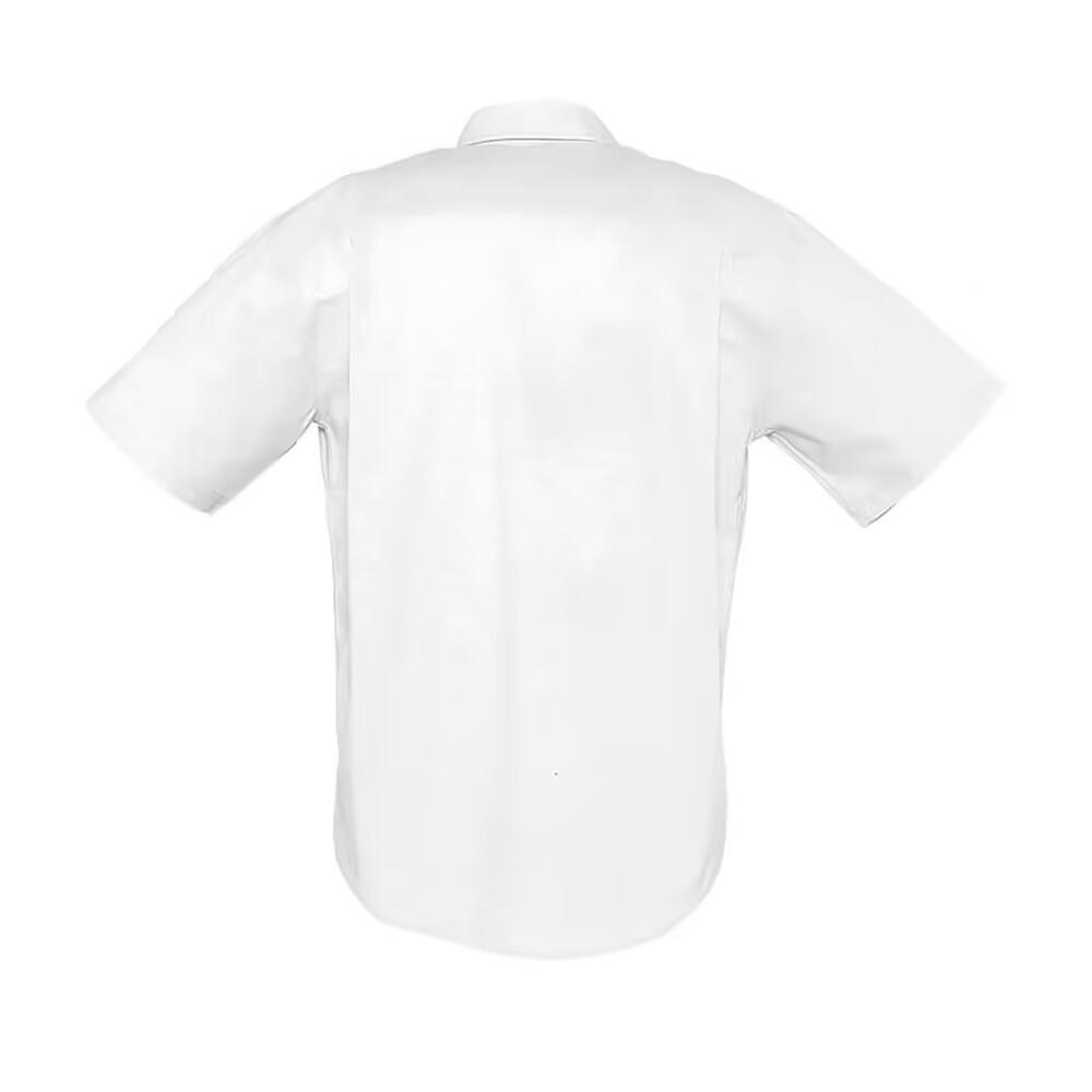 Camisa de manga curta Brisbane Oxford para homem (Branco) 2/3