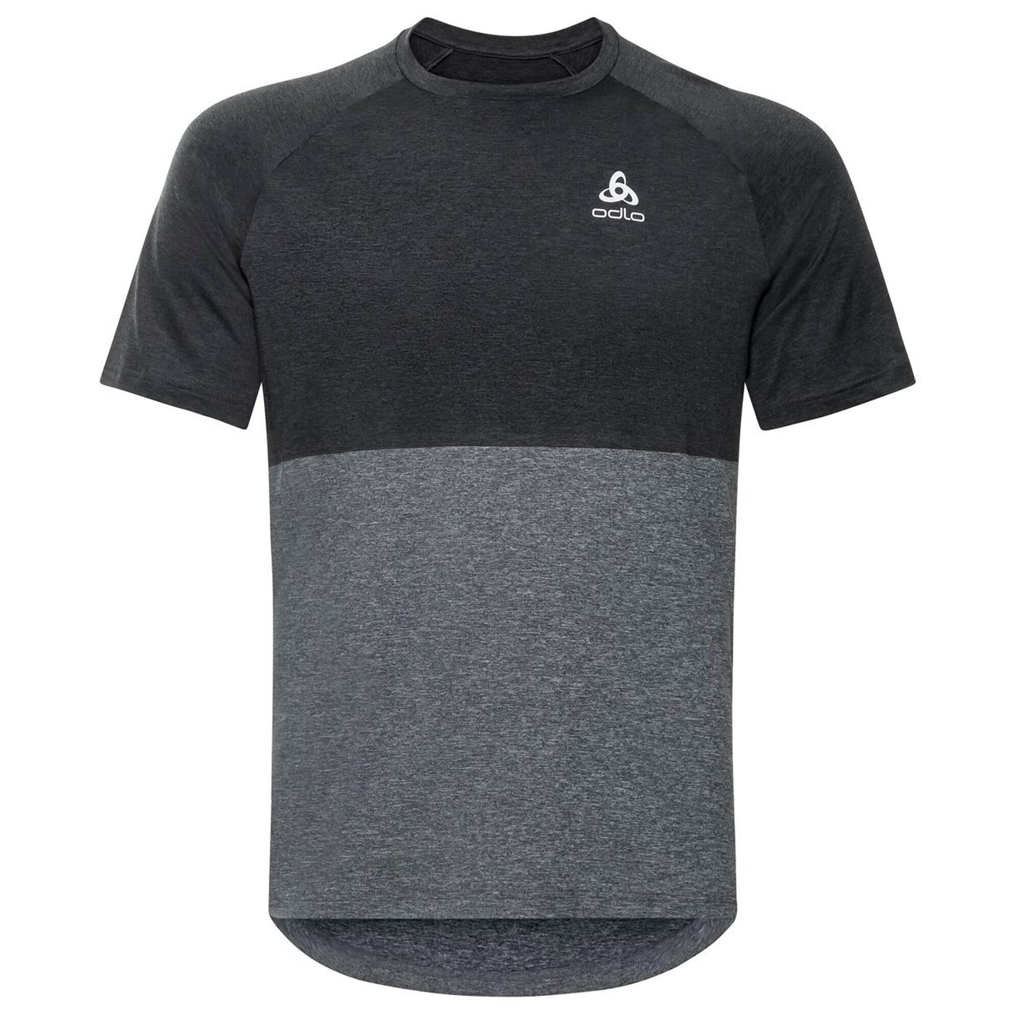 Odlo Men´s T-shirt crew neck s/s RIDE EASY black melange grey melange Maat M... 4/7