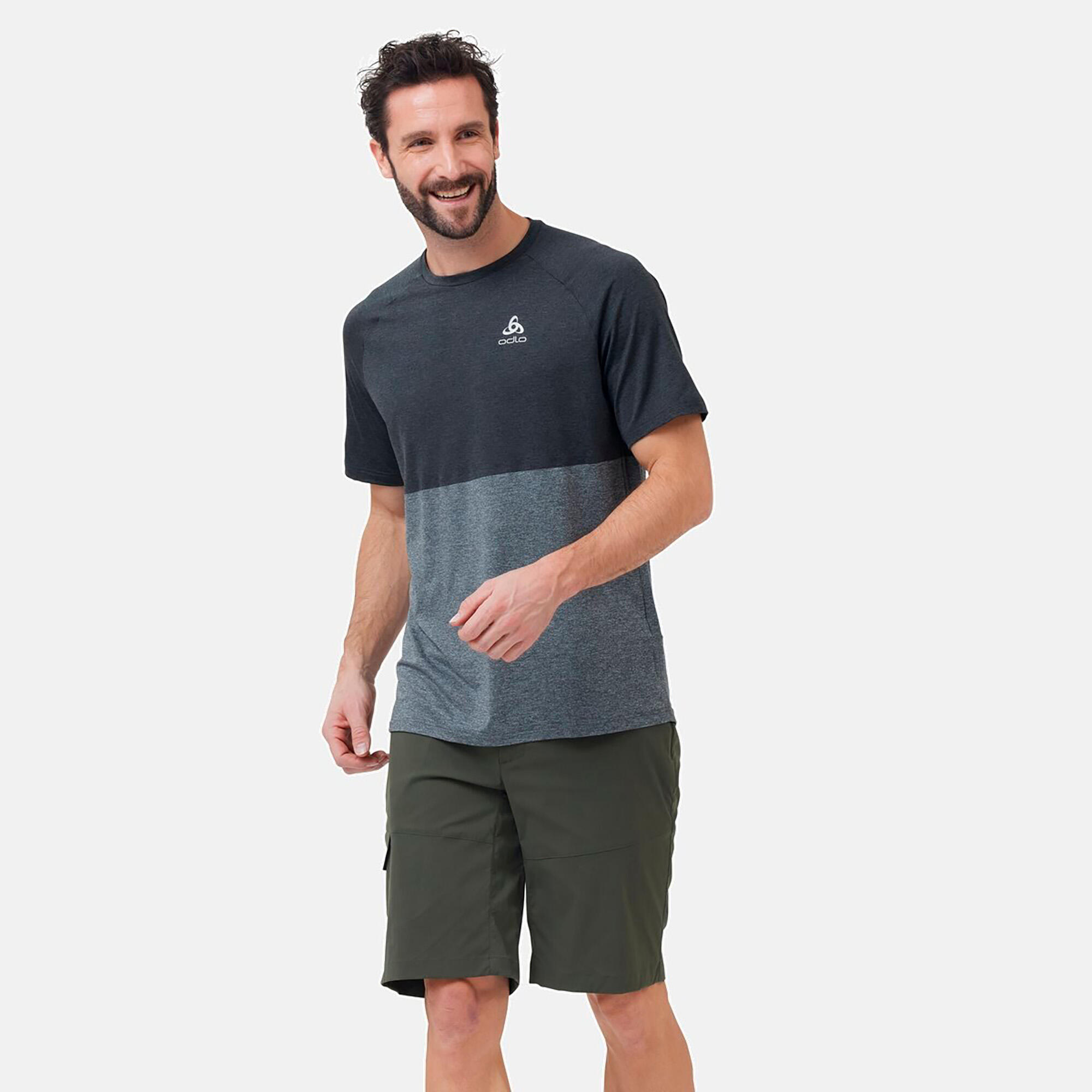 Odlo Men´s T-shirt crew neck s/s RIDE EASY black melange grey melange Größe S... 6/7
