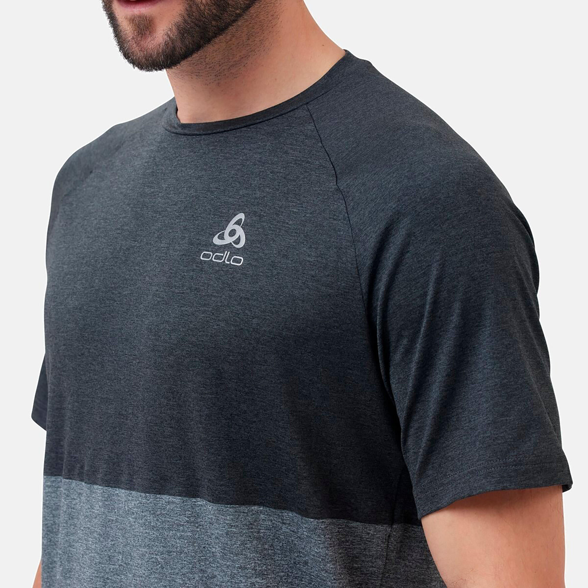 Odlo Men´s T-shirt crew neck s/s RIDE EASY black melange grey melange Maat M... 3/7