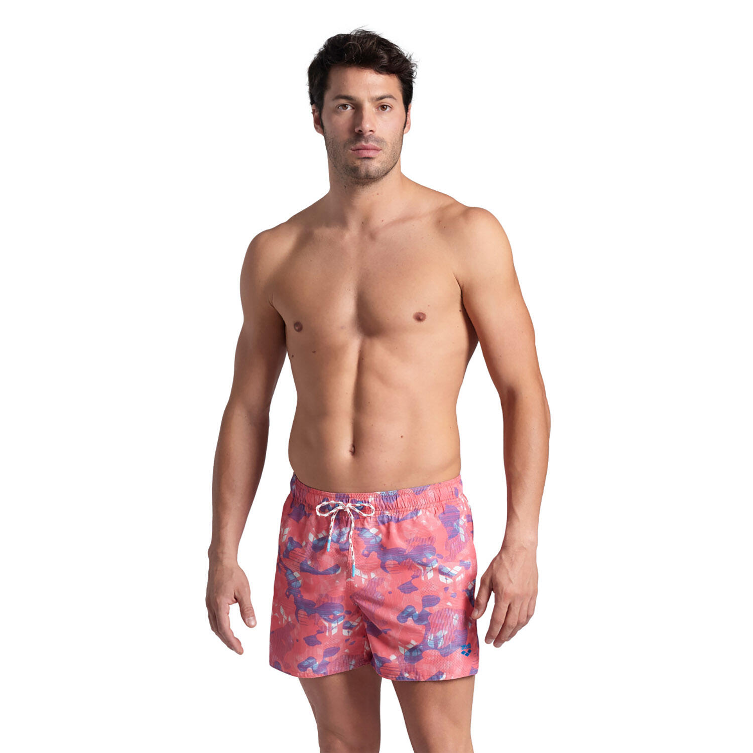Arena - Shorts De Bain Homme - Water Prints Allover - Maillot De Bain 1 Pièce - Multicolore|orange - S - Decathlon